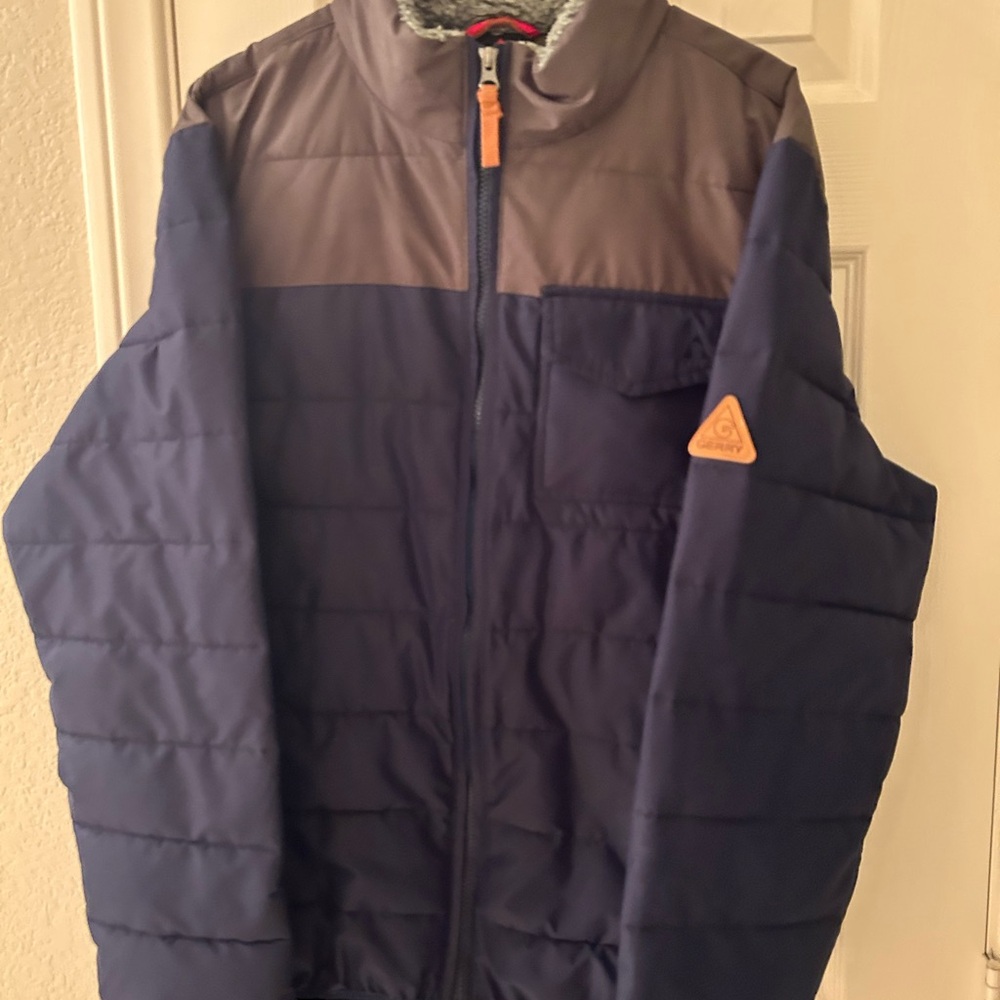 Gerry Weber Navy Quilted Jacket with Tan Patch